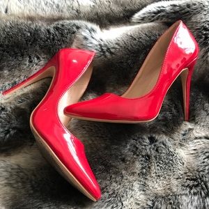 Patent Leather Red Pointed Toe Heels